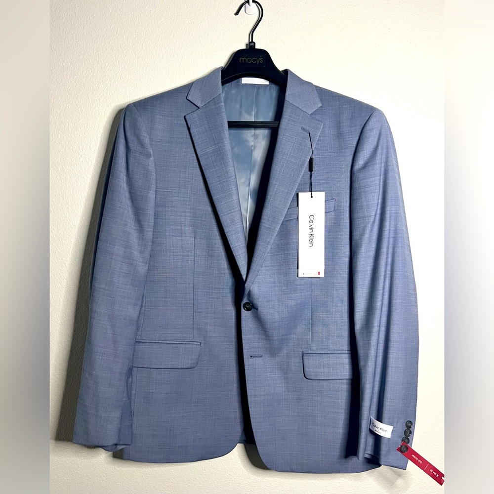 CALVIN KLEIN Men's X-Fit Slim-Fit Stretch Suit Jackets Light Blue 44R